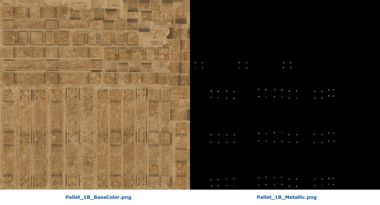 Pallet 1B Low-poly 3D model_7