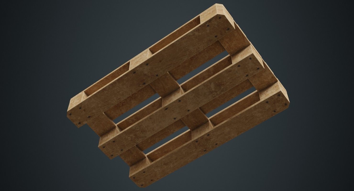 Pallet 1B Low-poly 3D model_4