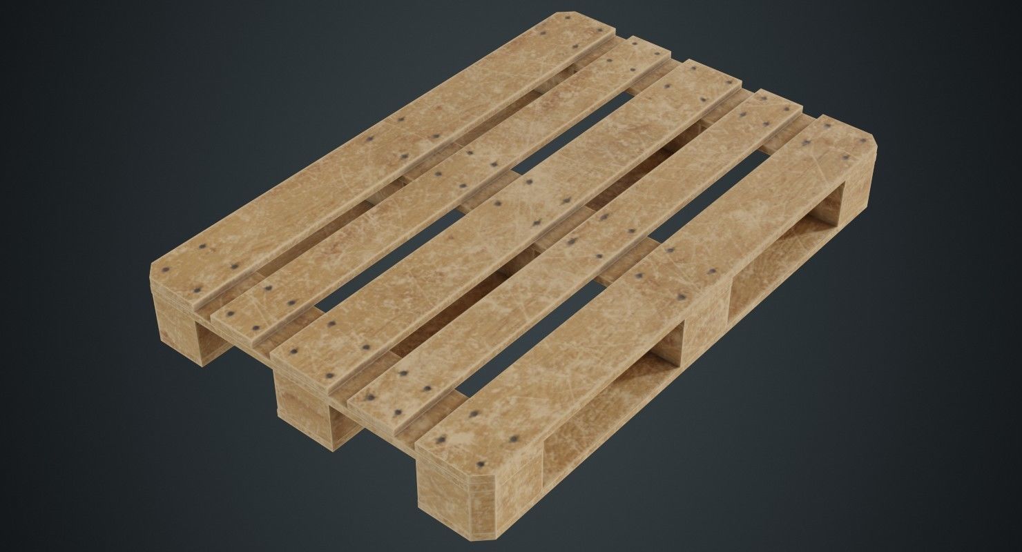 Pallet 1B Low-poly 3D model_1