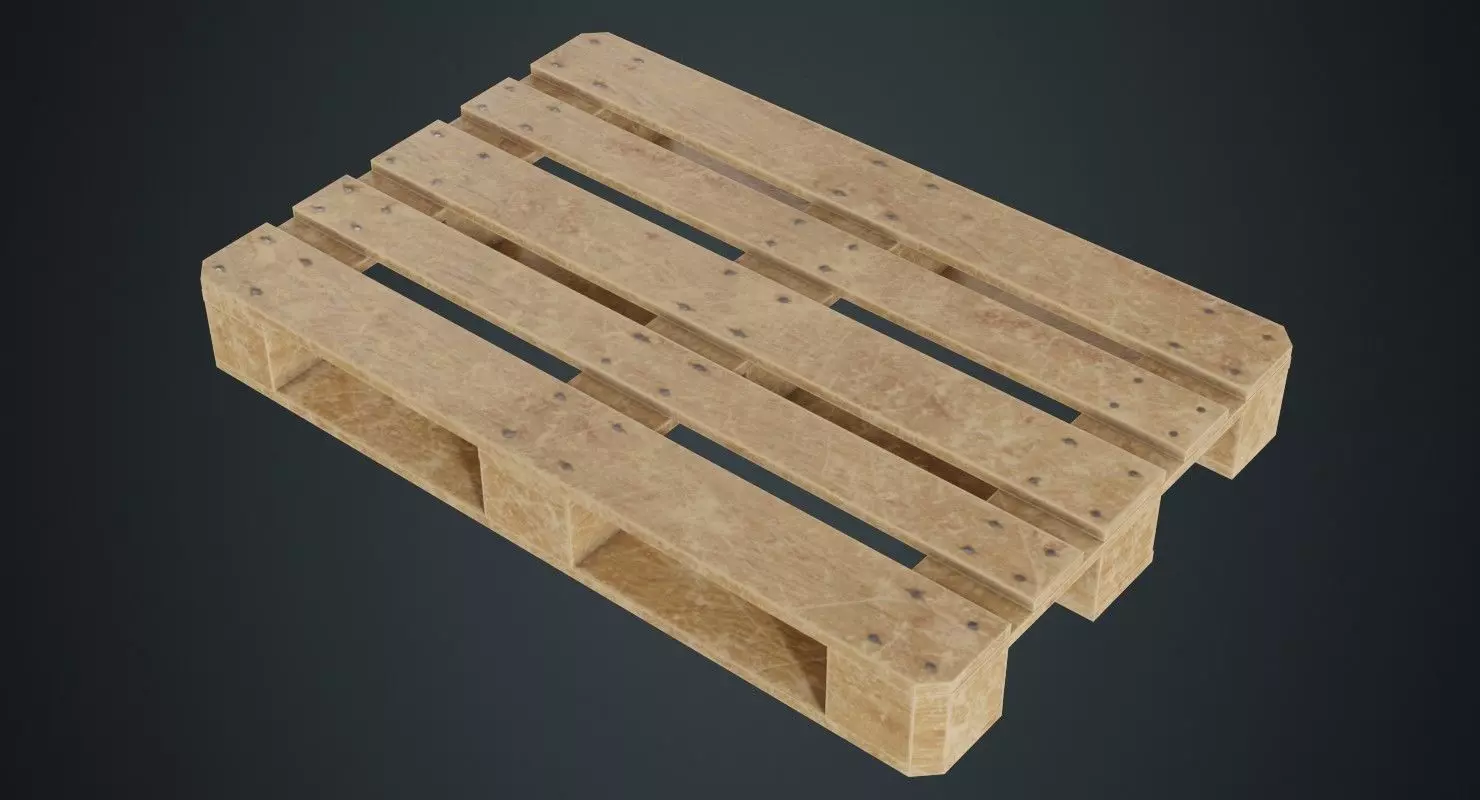 Pallet 1B Low-poly 3D model_0