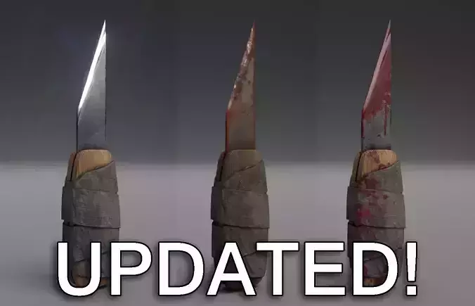 Prison shank - 3 texture styles Updated Low-poly 3D model