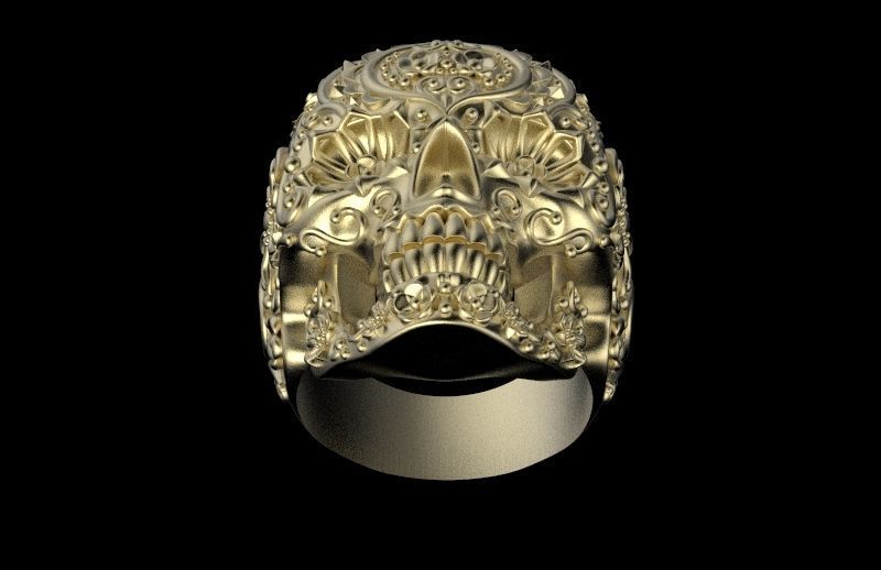 ring  skull 3D print model_6