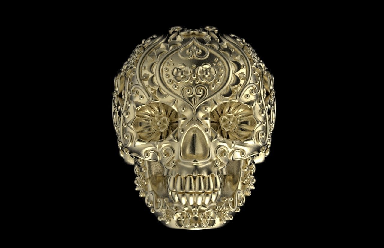 ring  skull 3D print model_4