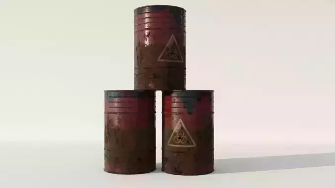 Toxic Barrel Low Poly 3D Model