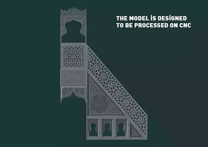 Mosque Minbar 3d stl model for cnc Carving 3D print model