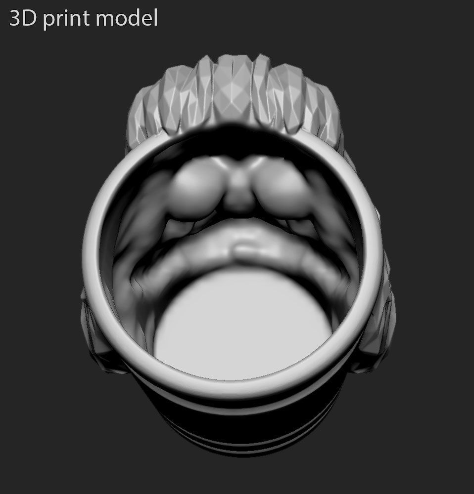 lowpoly Skull bearded vol1 flower pot and pen holder 3D print model_4