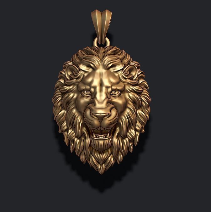lion pendant  3D print model_1