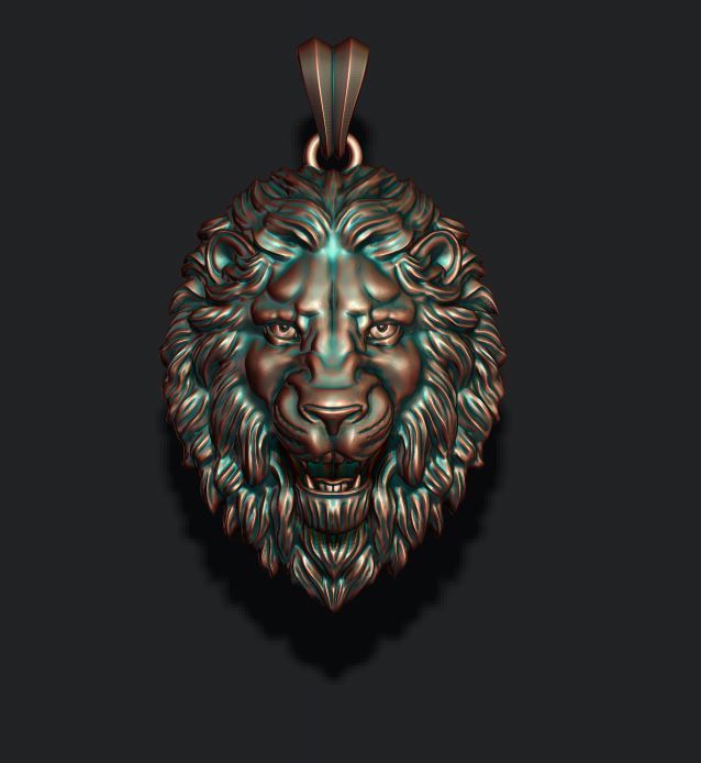 lion pendant  3D print model_8