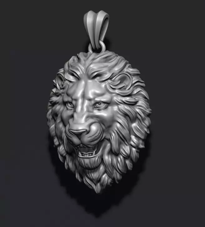 lion pendant  3D print model_0