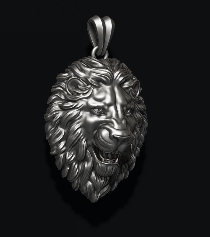 lion pendant  3D print model_6