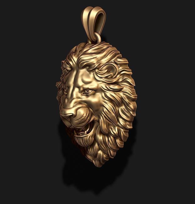 lion pendant  3D print model_5