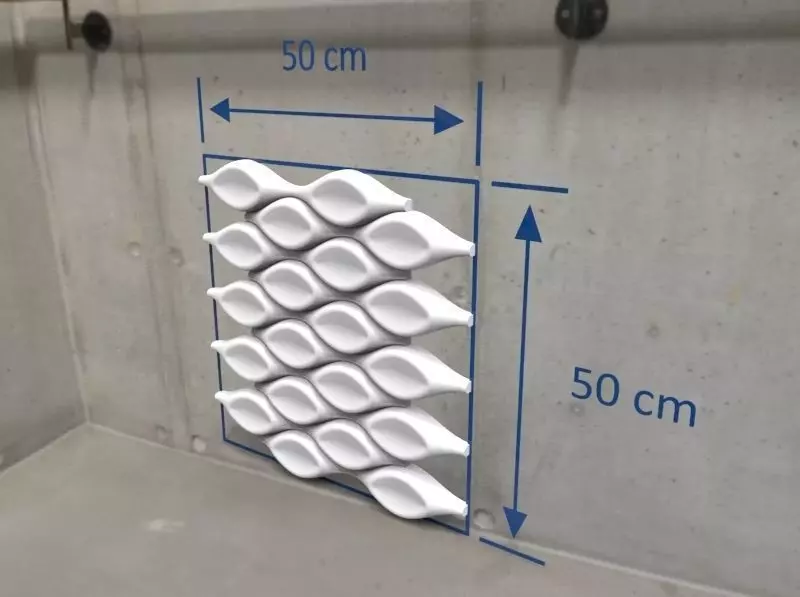 3D wall panel Waves revolved and pressed 01 3D print model