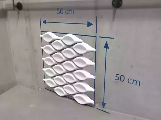 3D wall panel Waves revolved and pressed 01 3D print model