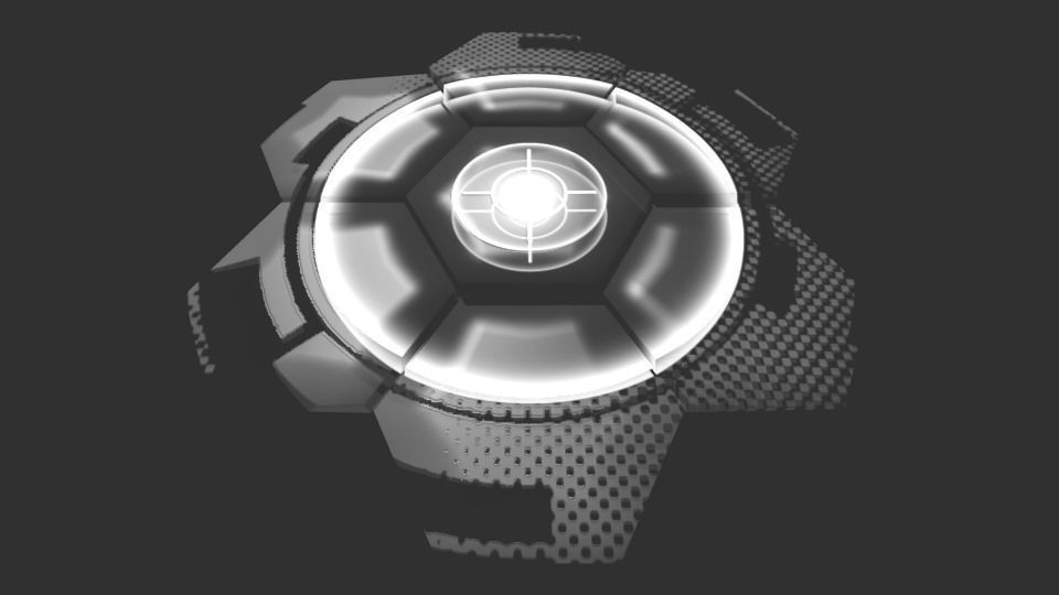 Hexagon Shield Low-poly 3D model_1