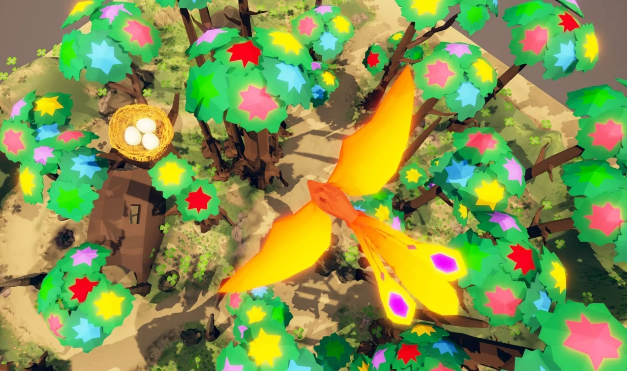 fantasy phoenix forest Low-poly 3D model_0