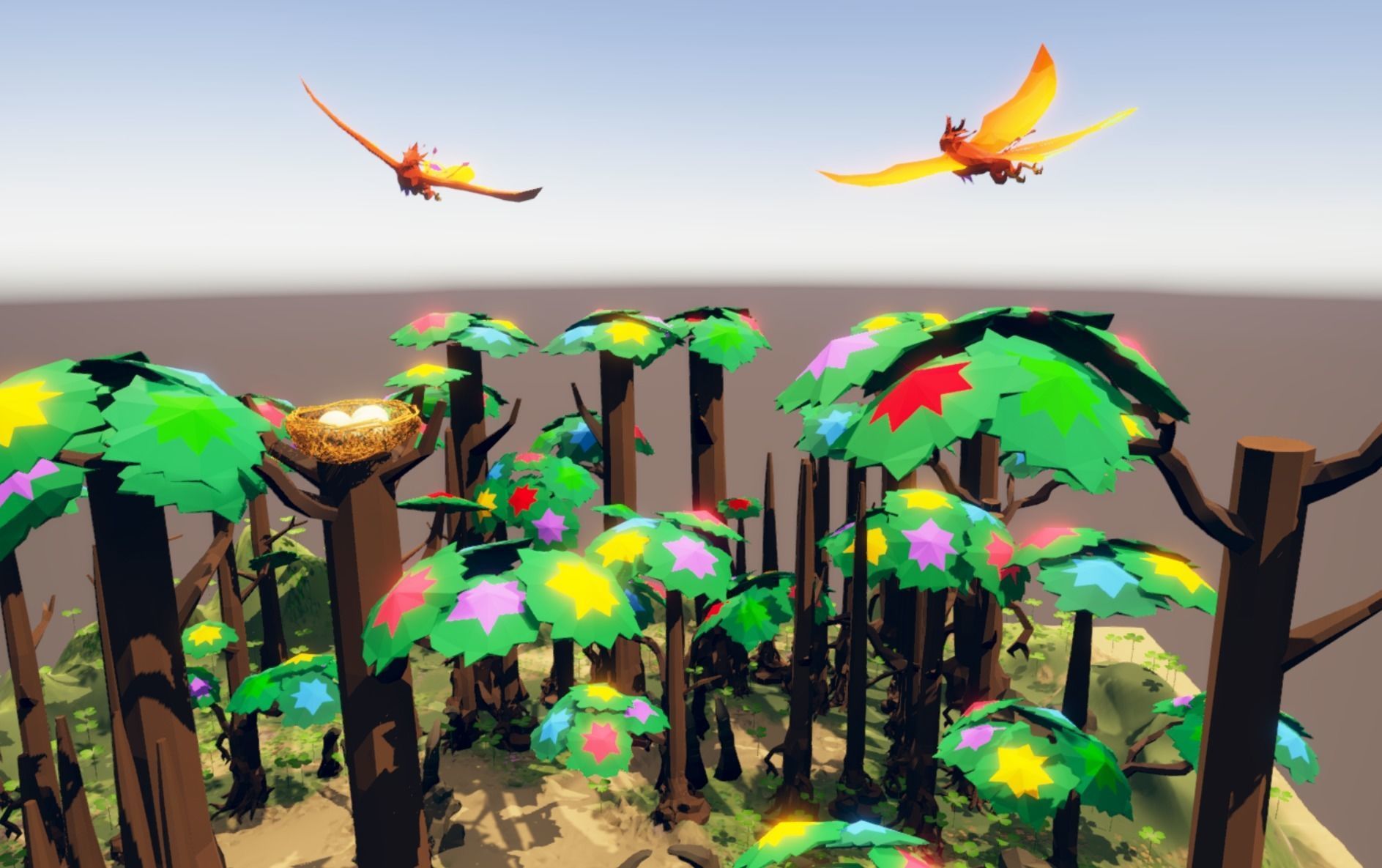 fantasy phoenix forest Low-poly 3D model_14