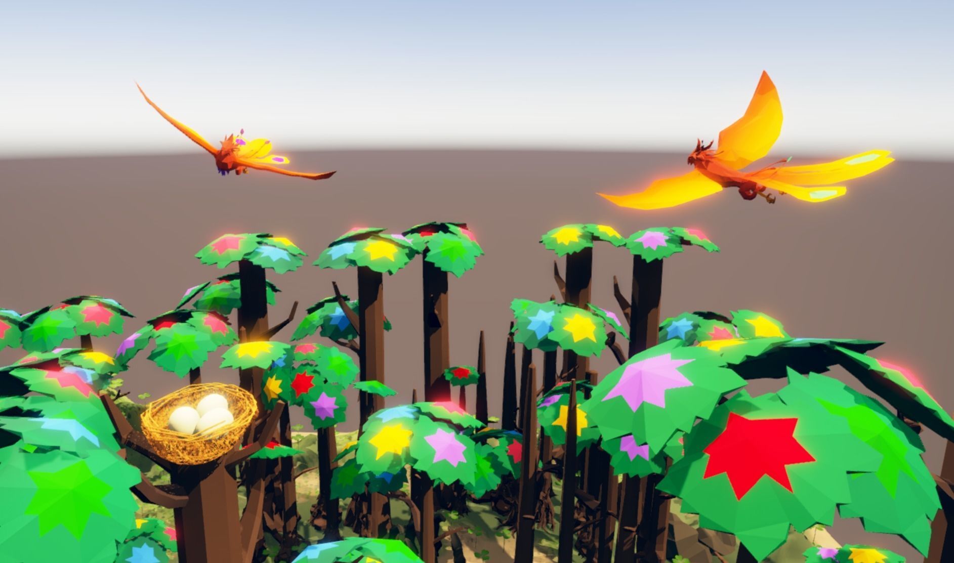 fantasy phoenix forest Low-poly 3D model_12
