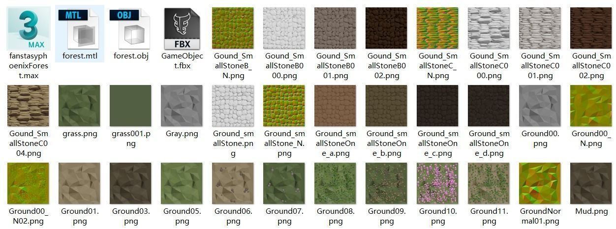 fantasy phoenix forest Low-poly 3D model_19