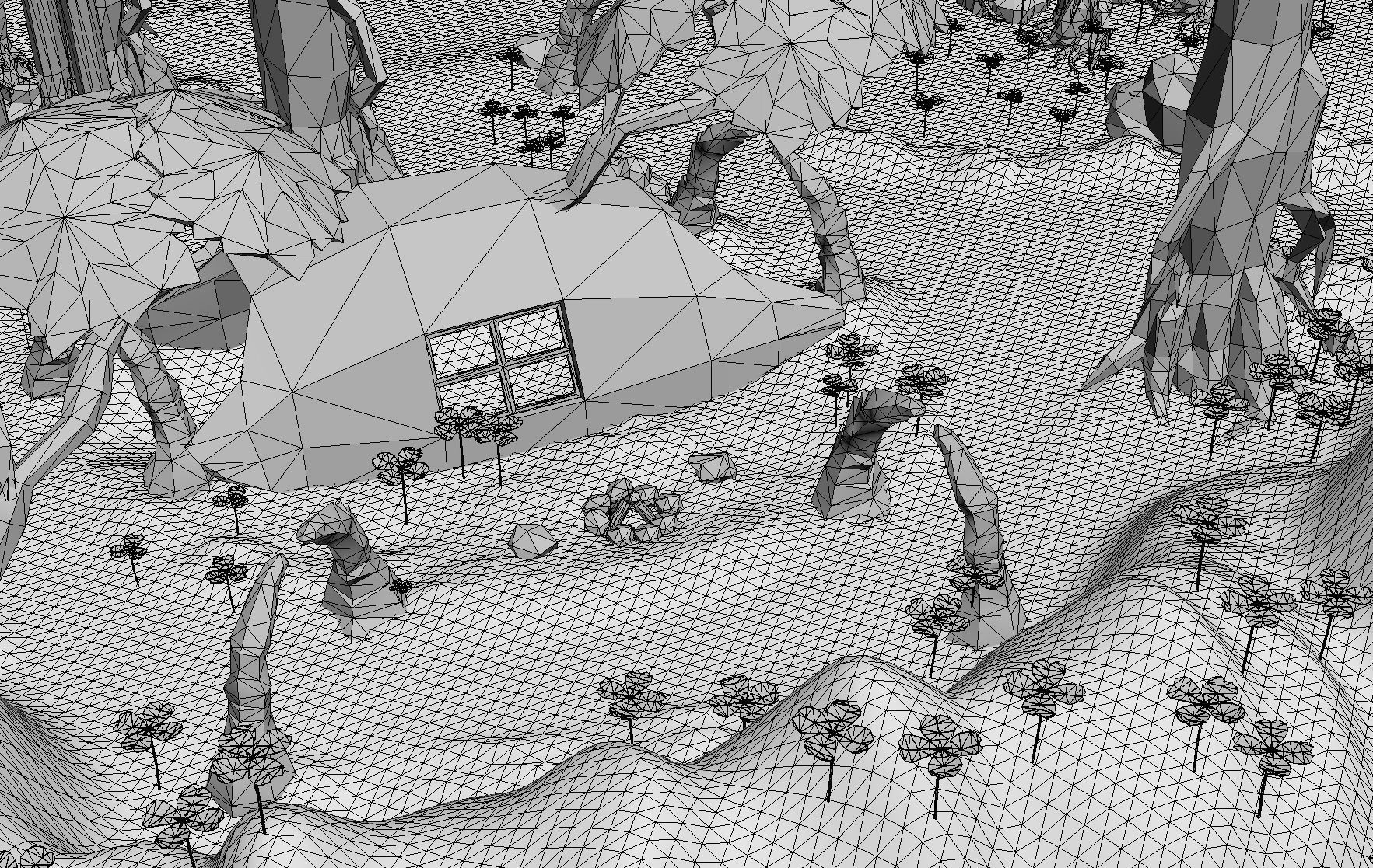 fantasy phoenix forest Low-poly 3D model_18