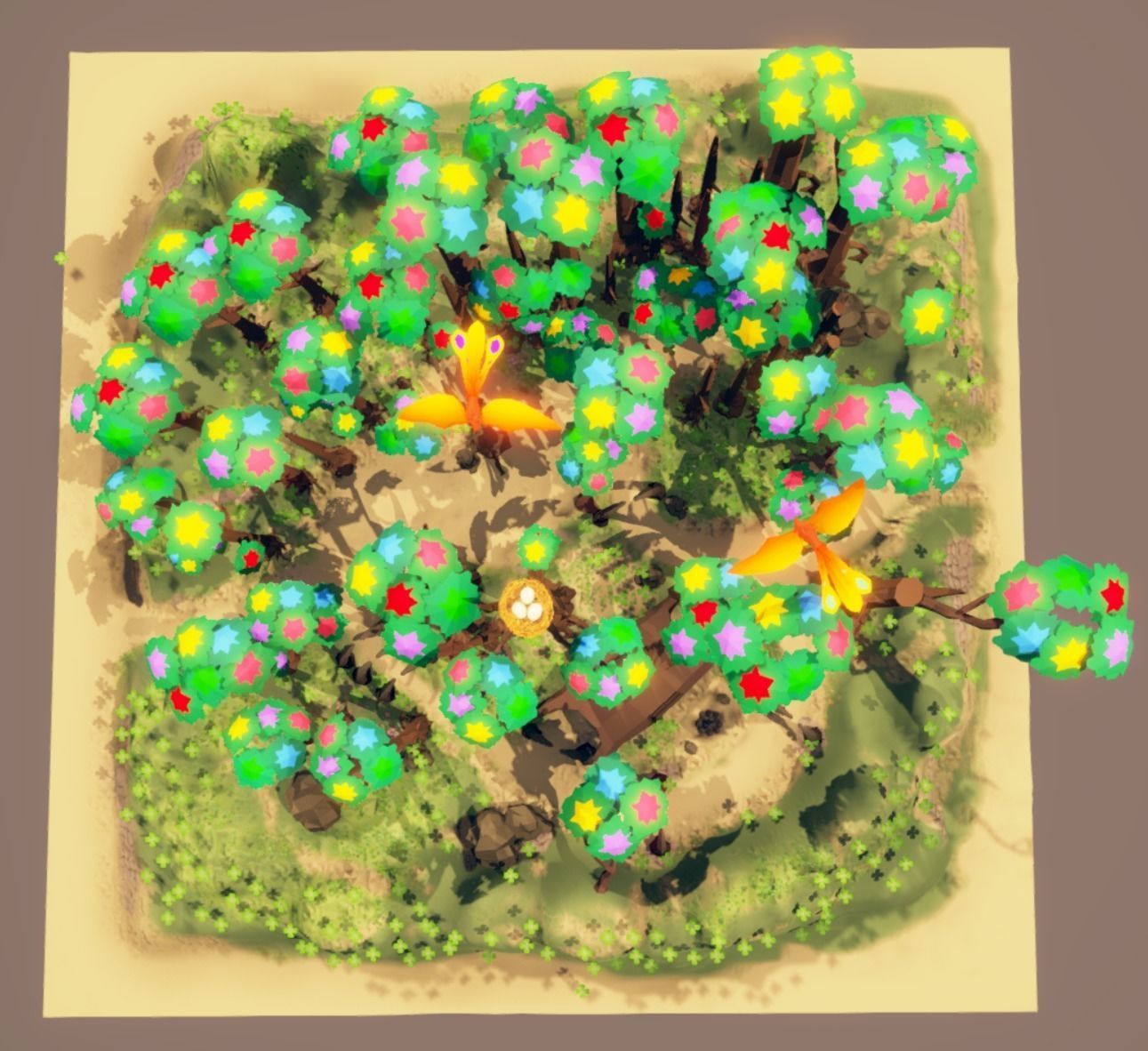 fantasy phoenix forest Low-poly 3D model_9