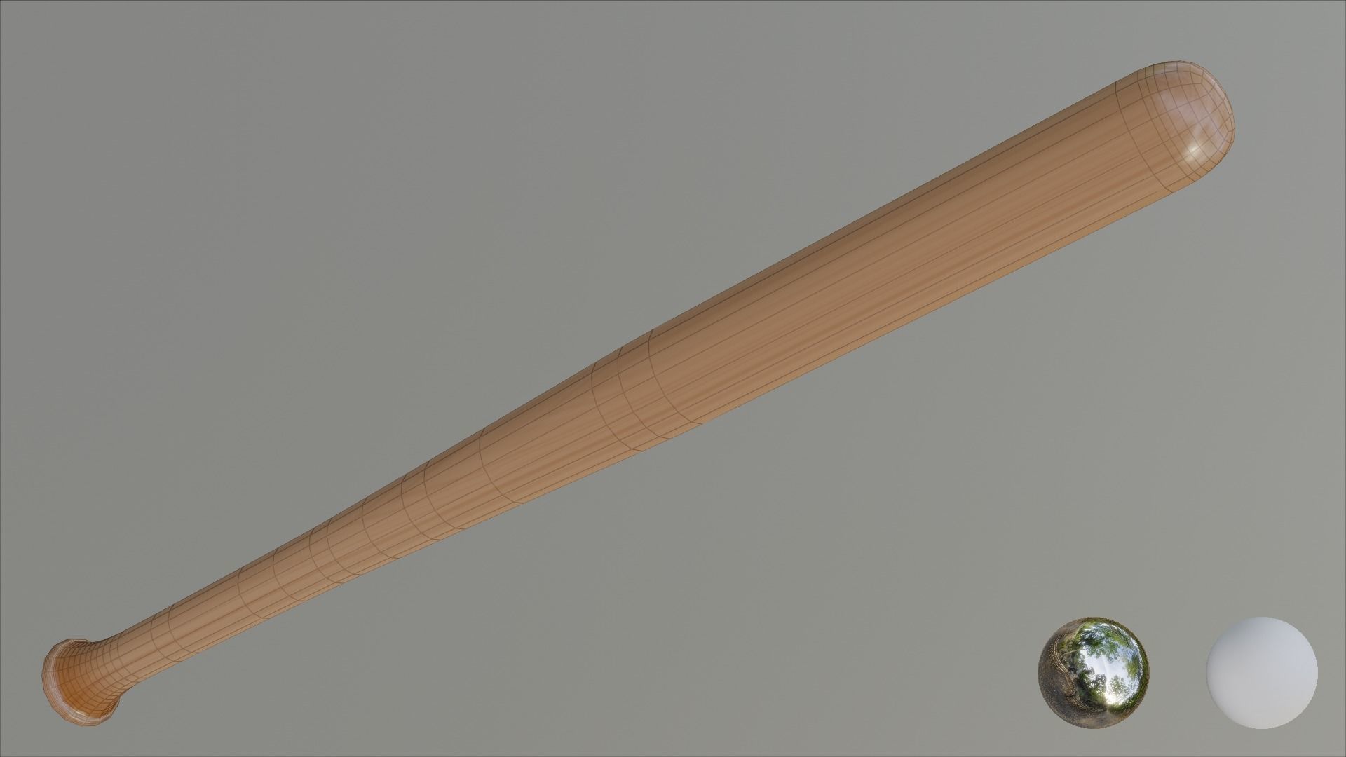 Baseball Bat Low-poly 3D model_1
