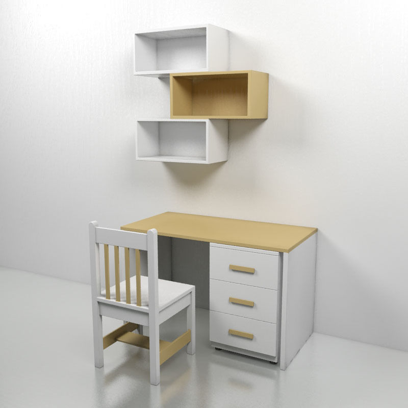 Kids Reading Table 1 Free 3D model_1