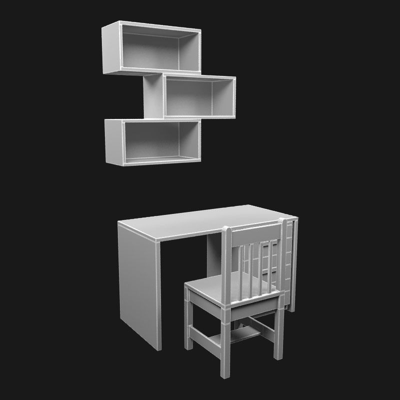 Kids Reading Table 1 Free 3D model_3