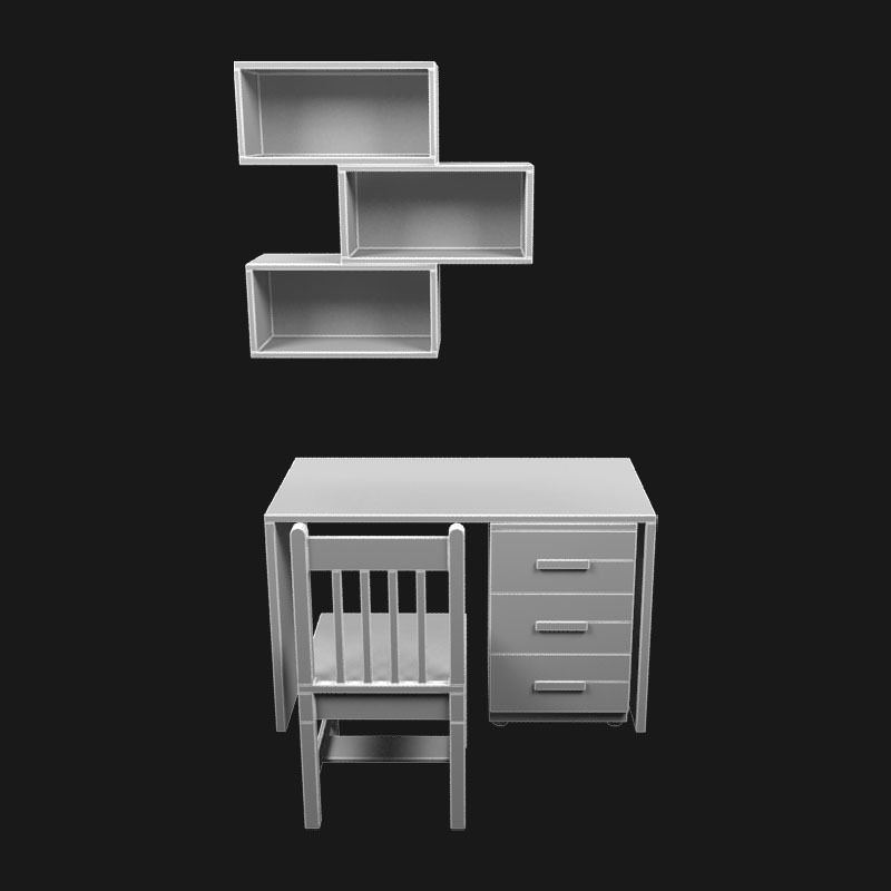 Kids Reading Table 1 Free 3D model_4