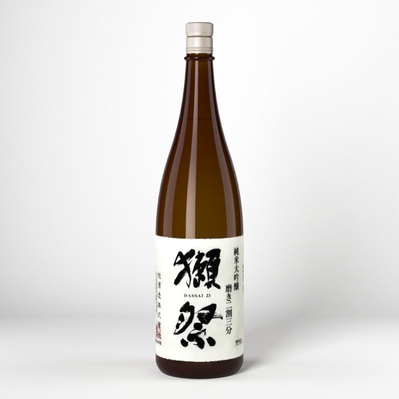 SAKE and  cup and bottle 3D model_2