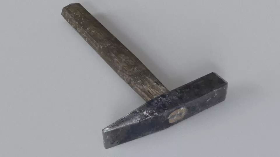 Lowpoly Old Hammer Low-poly 3D model_0