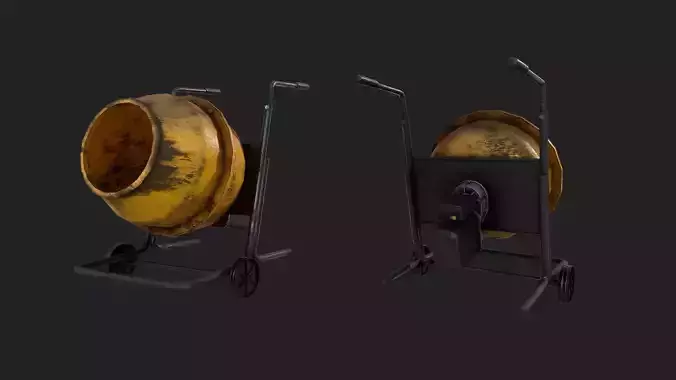 120 Liter Concrete Mixer -  PBR Game Ready Low-poly