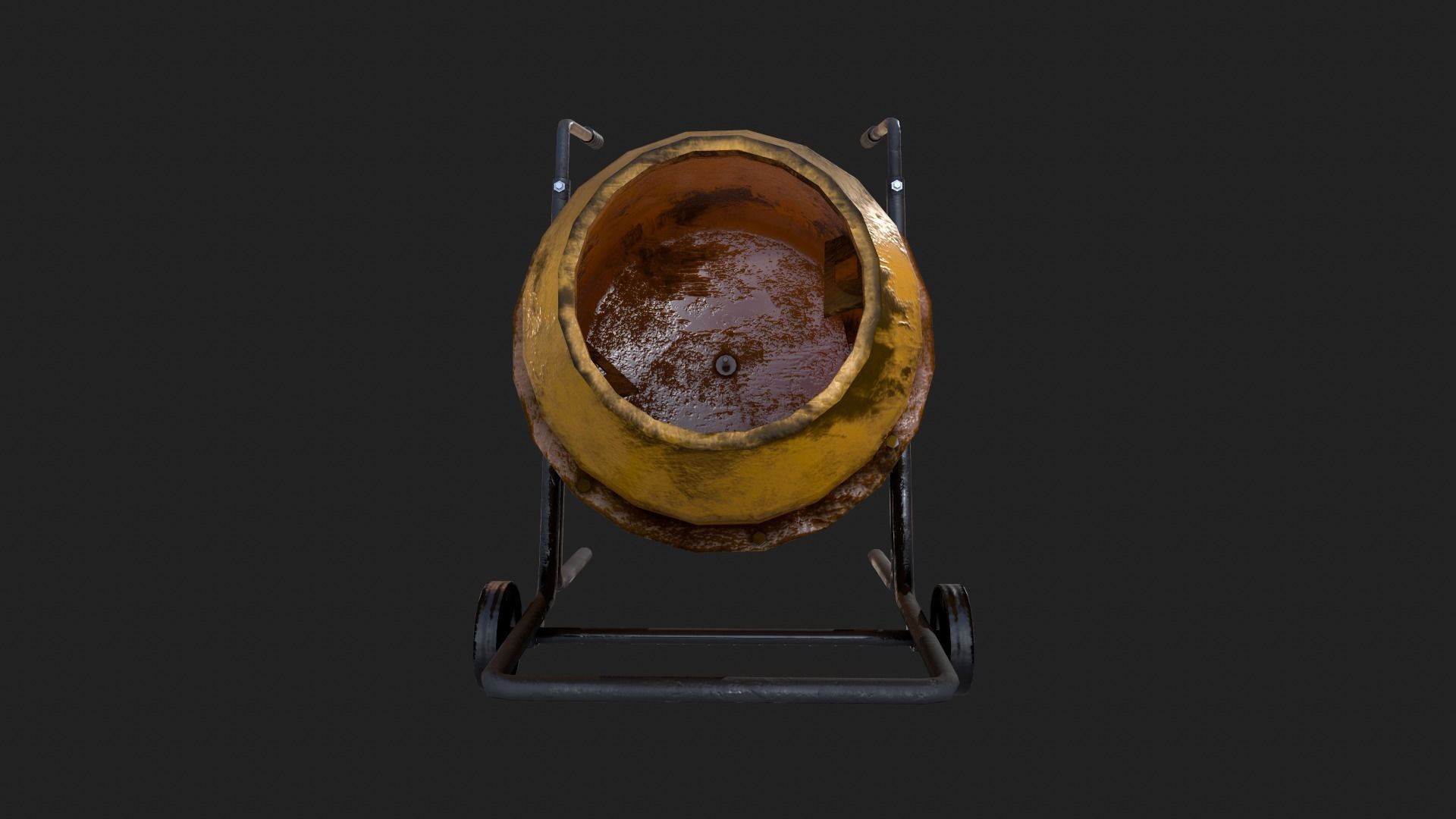 120 Liter Concrete Mixer - PBR Game Ready Low-poly Low-poly 3D model_5