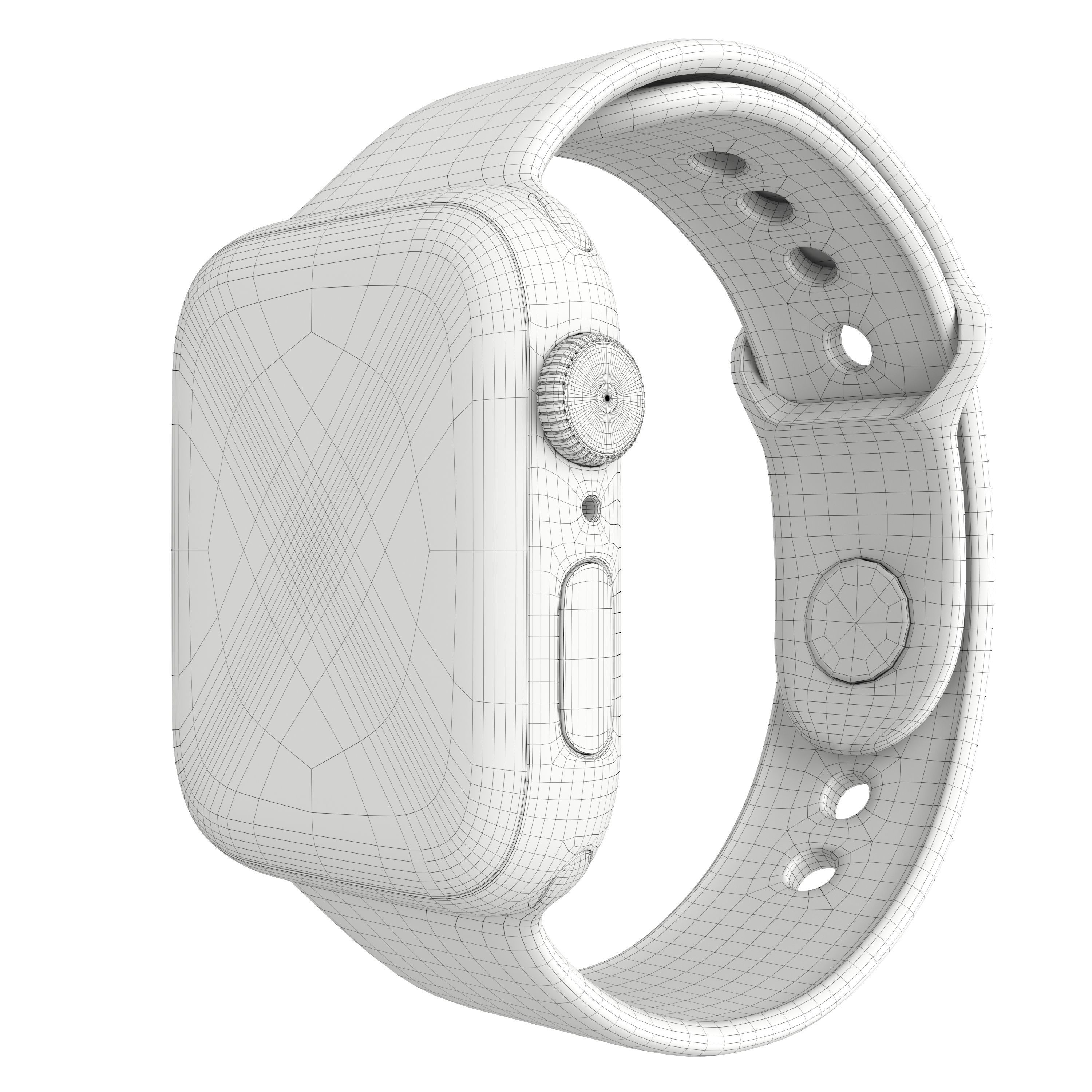 Apple Watch Series 4 Sport 44mm Silver Aluminum 3D model_11