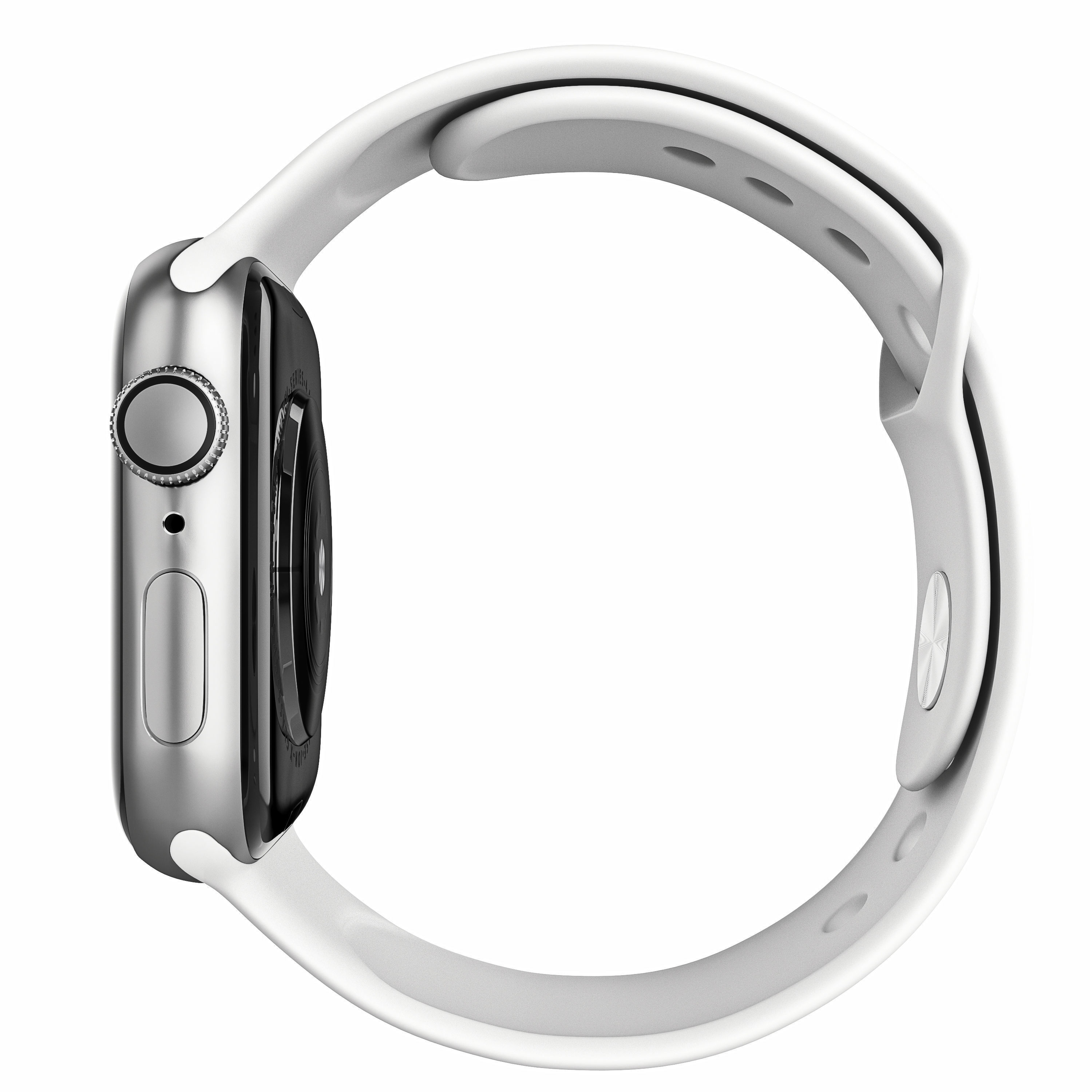 Apple Watch Series 4 Sport 44mm Silver Aluminum 3D model_3