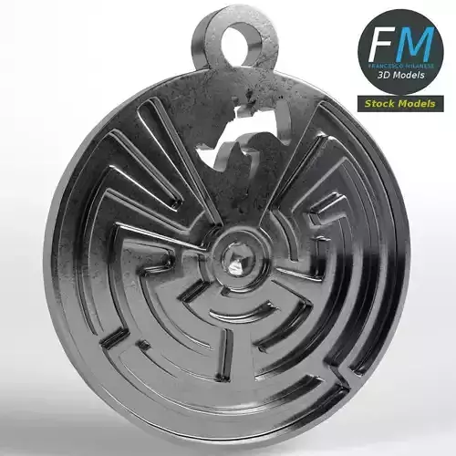 Diving pelican labyrinth pendant