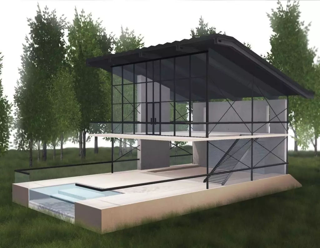 Glass House 3D model_0