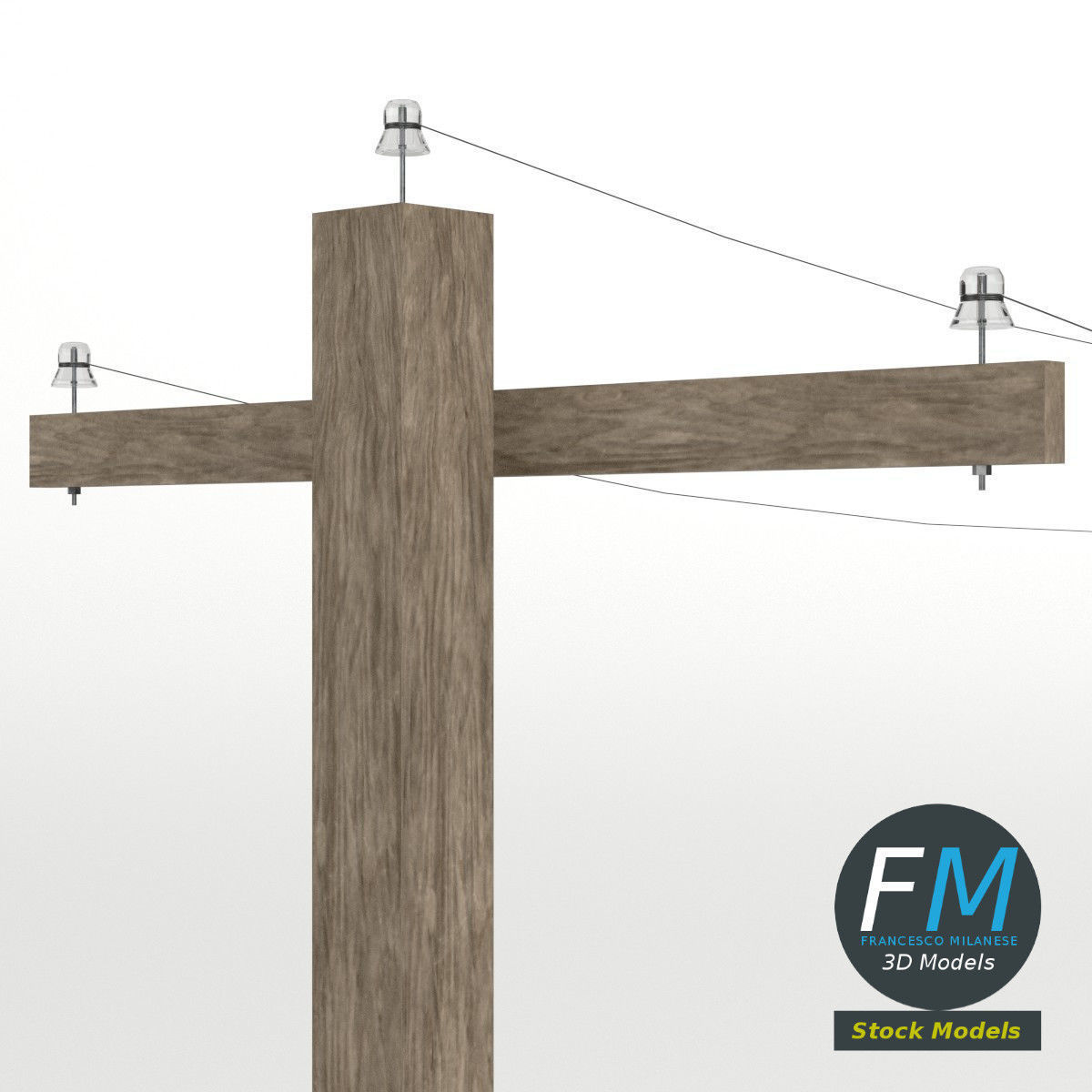 Telephone pole 3D model_4
