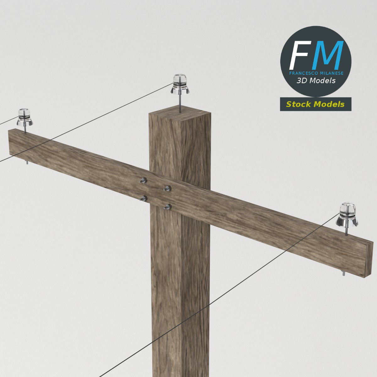 Telephone pole 3D model_5