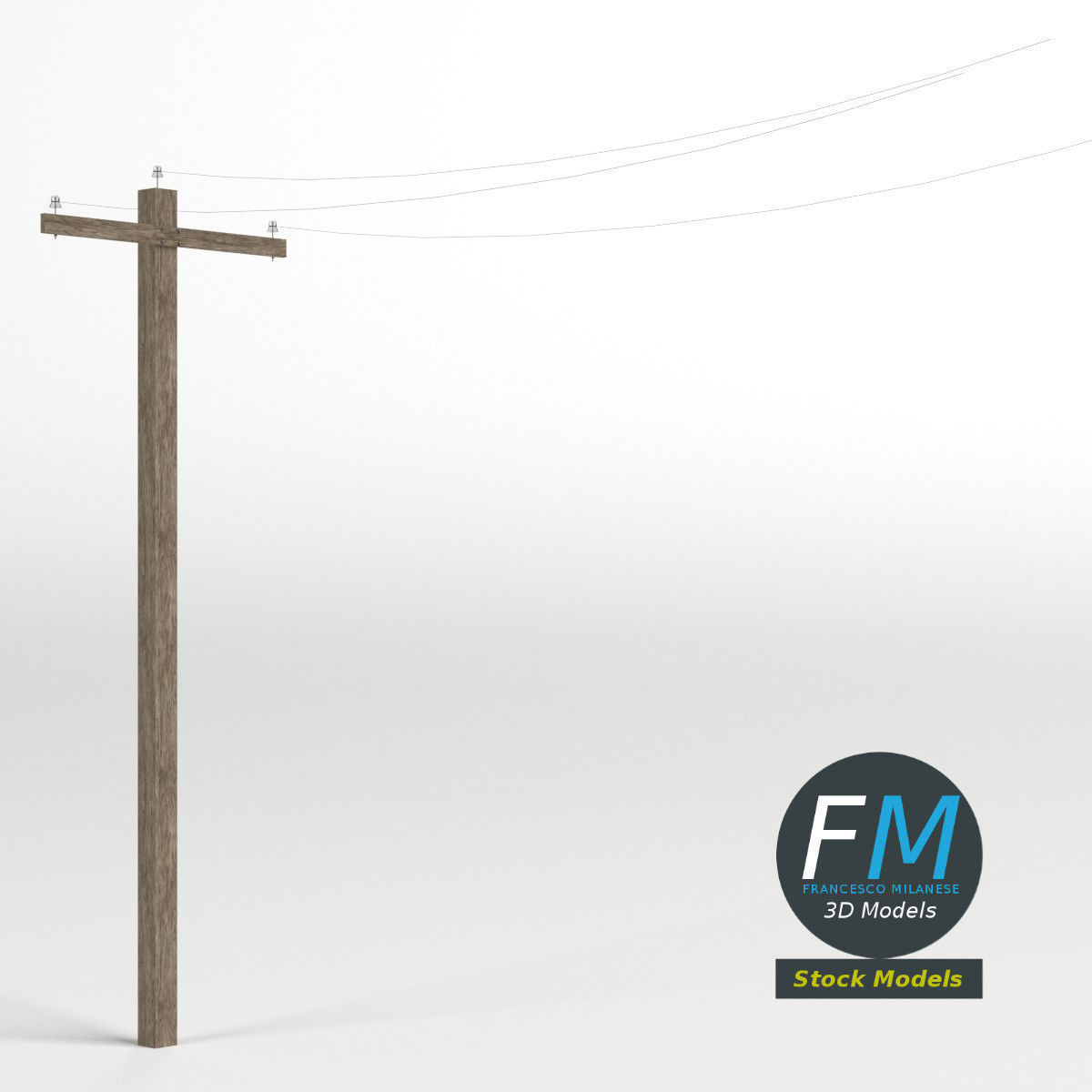 Telephone pole 3D model_3
