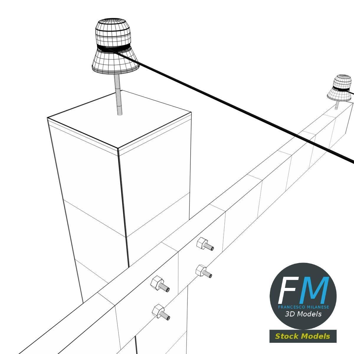 Telephone pole 3D model_8
