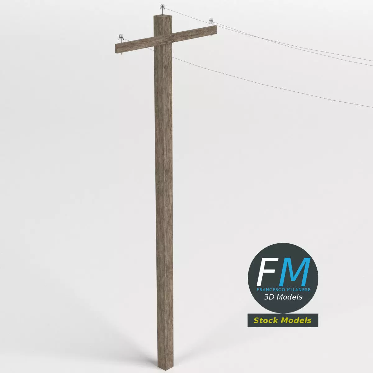 Telephone pole 3D model_0