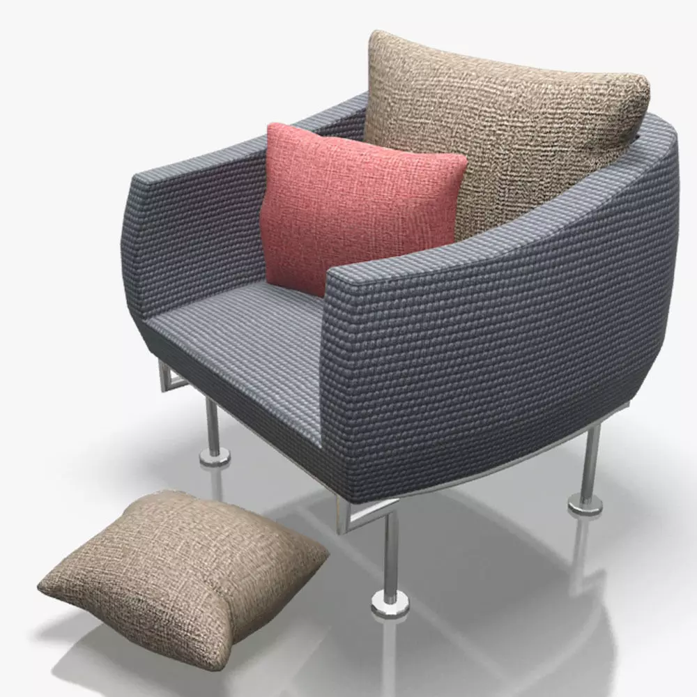 Armchair-6 lounge chair with pillows Free 3D model