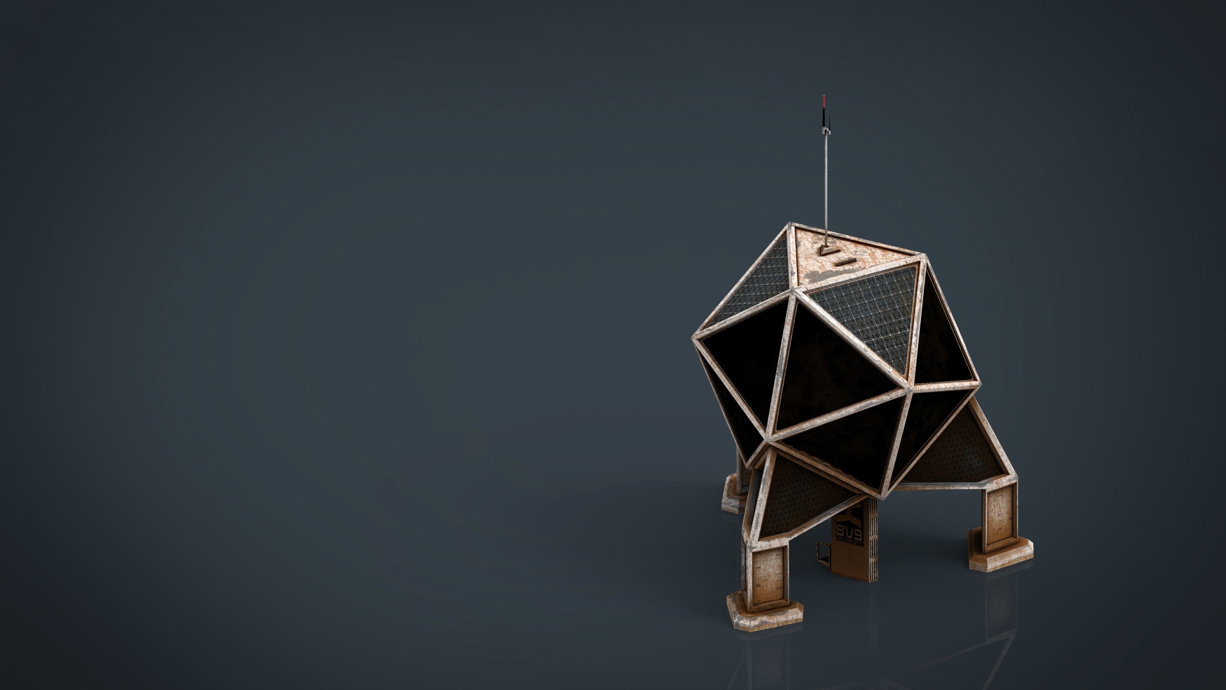 Sci-Fi Colony building Low-poly 3D model_5