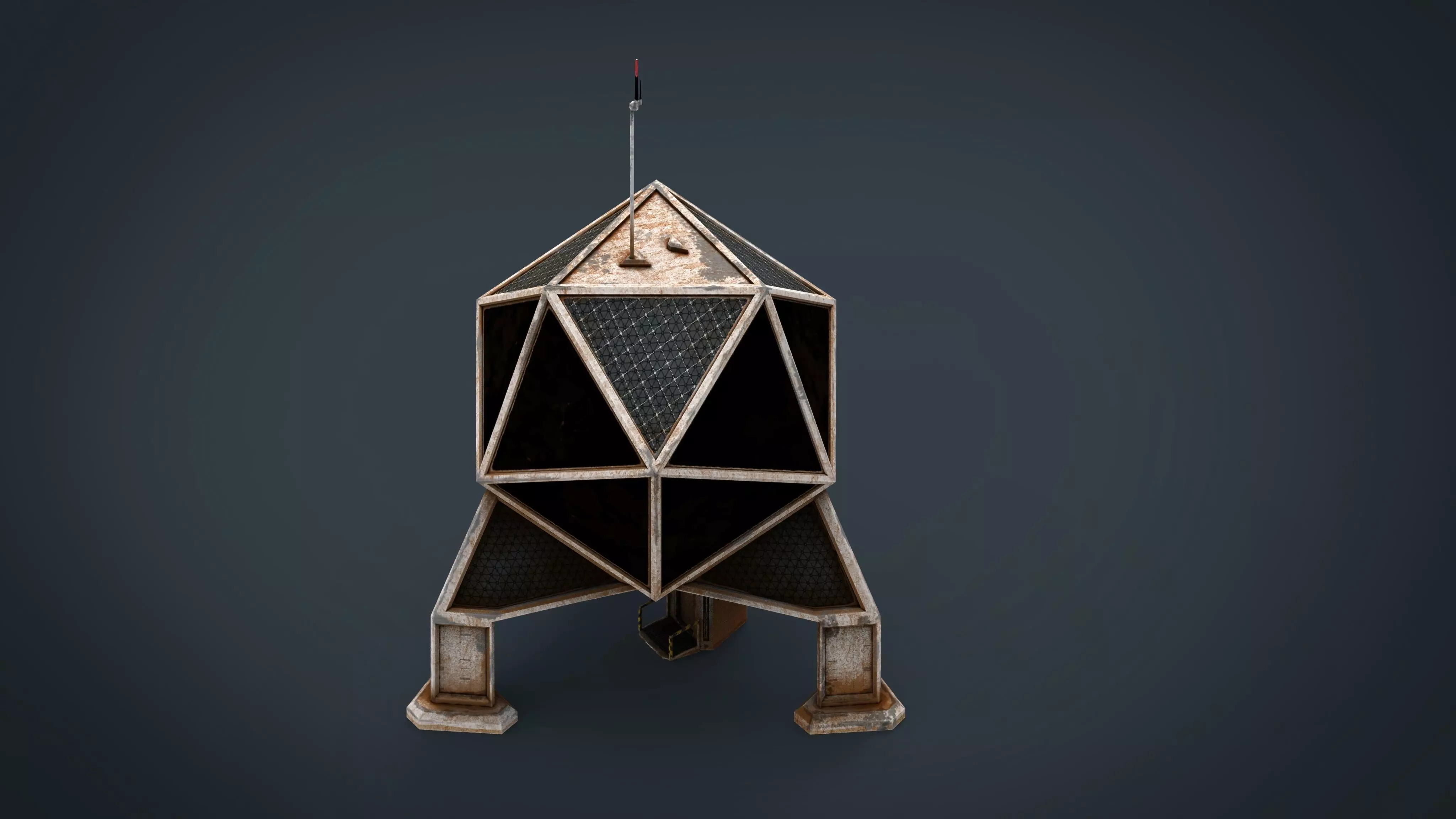 Sci-Fi Colony building Low-poly 3D model_0