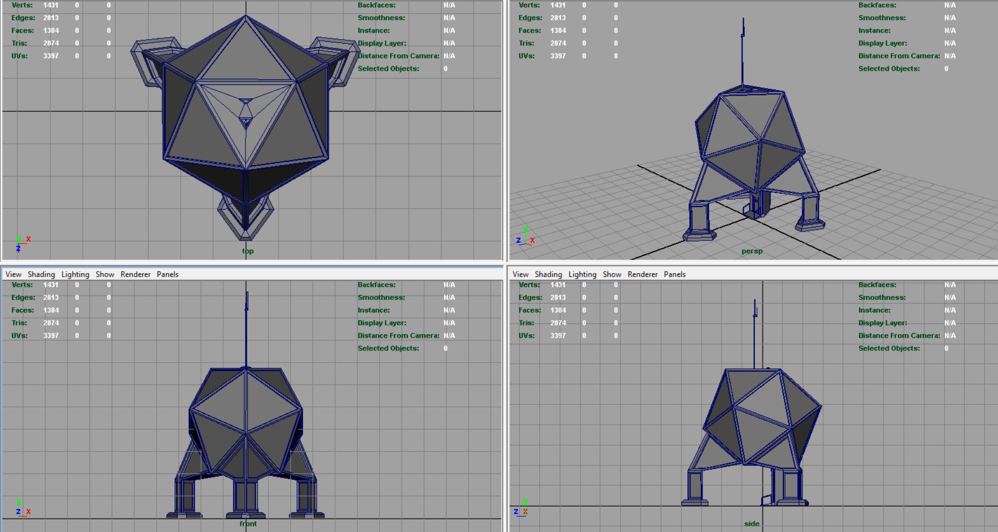 Sci-Fi Colony building Low-poly 3D model_8