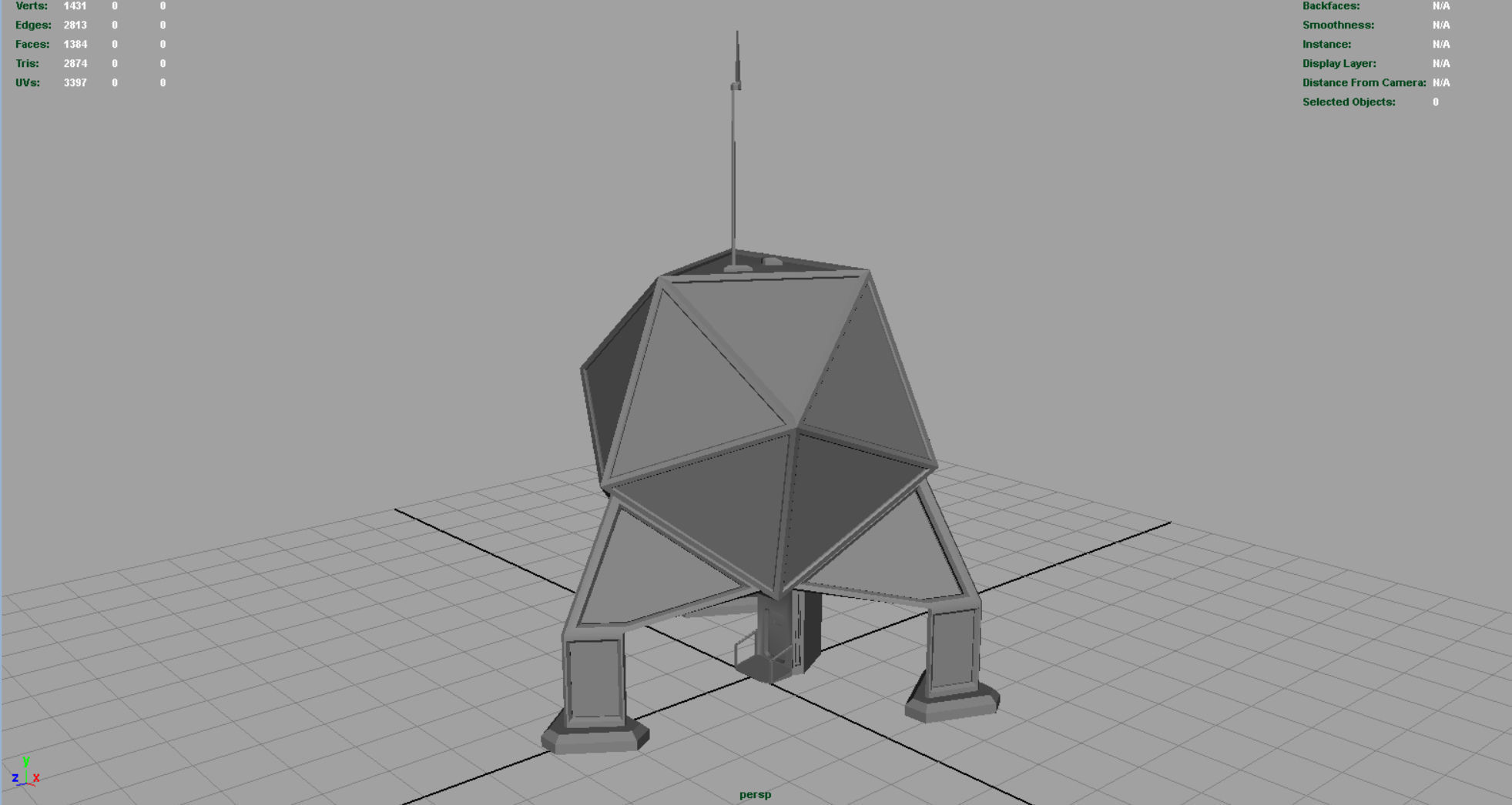 Sci-Fi Colony building Low-poly 3D model_3