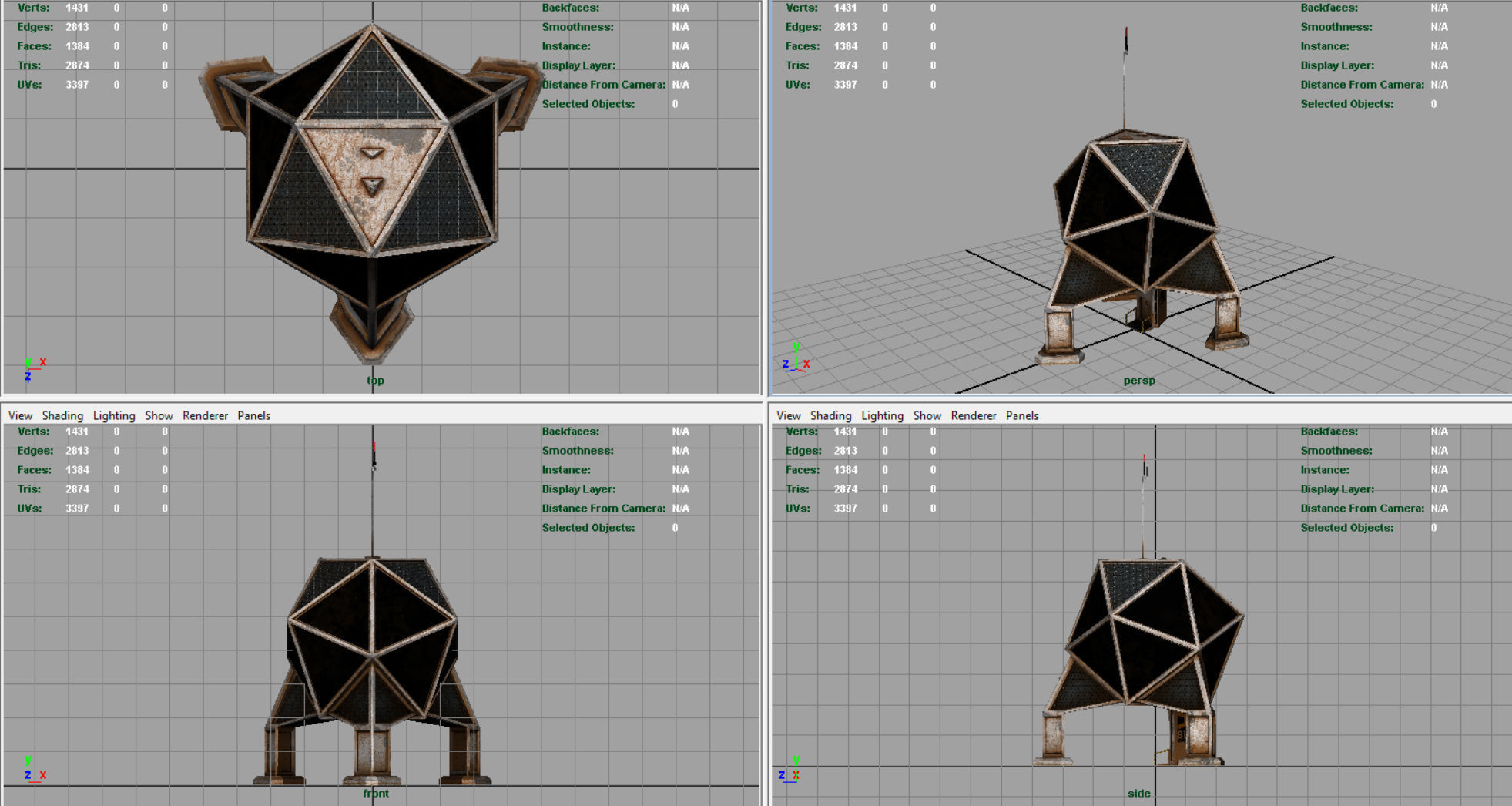 Sci-Fi Colony building Low-poly 3D model_6