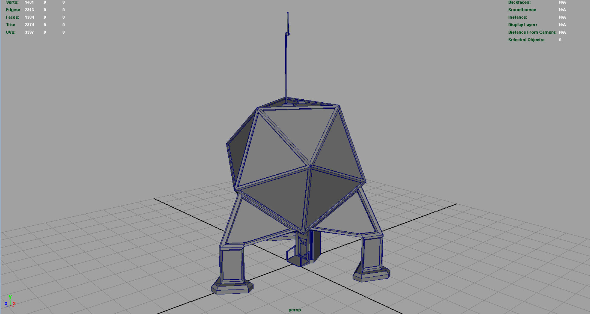 Sci-Fi Colony building Low-poly 3D model_4