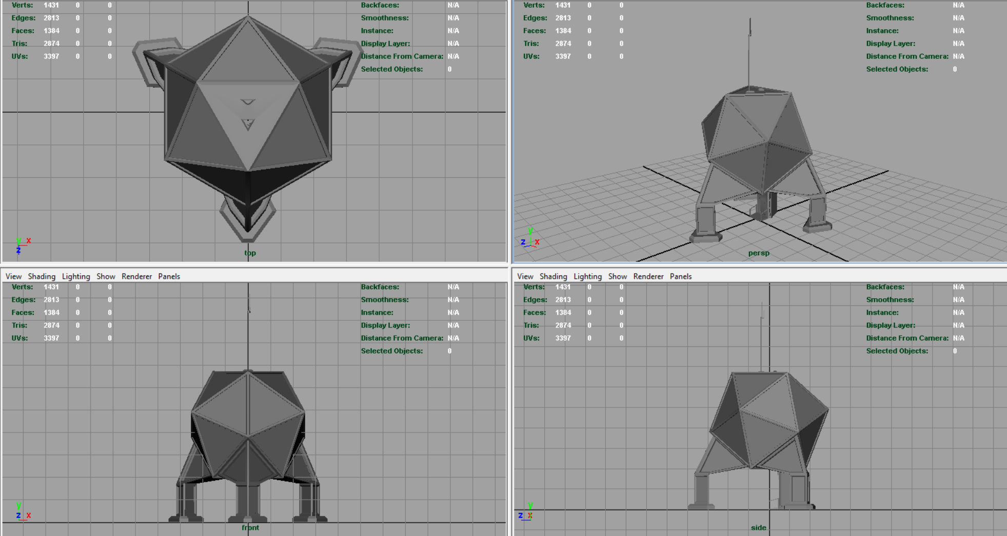 Sci-Fi Colony building Low-poly 3D model_7