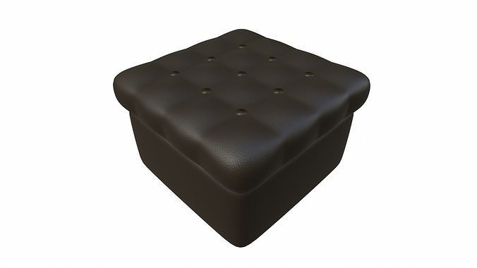 Leather pouf sofa Low-poly 3D model